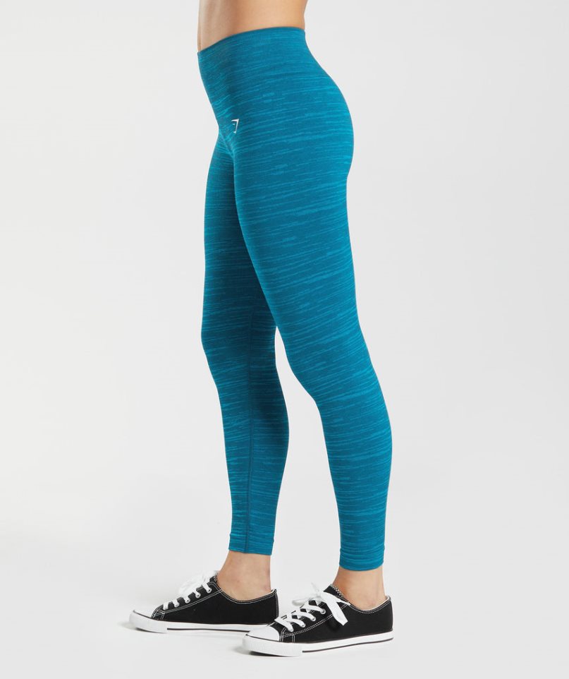 Women's Gymshark Adapt Marl Seamless Leggings Blue | NZ 5URKMC